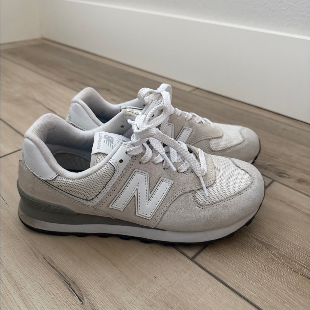 New Balance Classic 574 Light Grey and White Sneakers